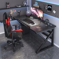 BIURKO GAMINGOWE KOMPUTEROWE CZARNE CARBON NOWOCZESNE DLA GRACZA LOFT 120 CM
