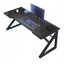 Biurko Gamingowe Komputerowe Czarne Carbon Nowoczesne Dla Gracza Solidne 120 Cm