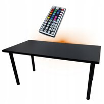 Biurko Gamingowe Komputerowe Czarne Led Stabilne