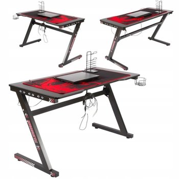 BIURKO GAMINGOWE KOMPUTEROWE STÓŁ DLA GRACZA OŚWIETLENIE LED TUNING 120 CM - Inny producent
