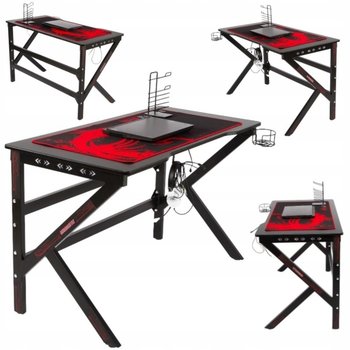 BIURKO GAMINGOWE KOMPUTEROWE STÓŁ DLA GRACZA OŚWIETLENIE LED TUNING 120 CM - Inny producent