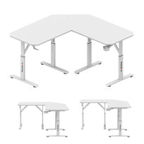 Biurko Gamingowe narożne Huzaro Hero 7.3, regulacja wysokości, wyjątkowy desig, Carbon White