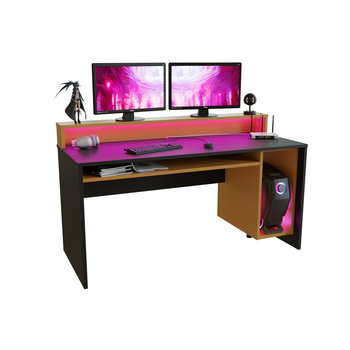 Biurko gamingowe SUPERNOVA212 LED - czarno-pomarańczowe - PLAY YOUR space
