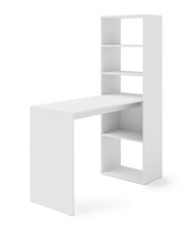Biurko HARMONY komputerowe z regałem półkami biały mat BIM Furniture