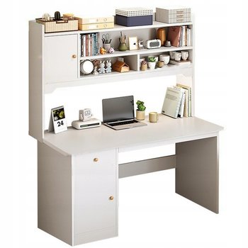 BIURKO KOMPUTEROWE BIAŁE LOFT POD LAPTOP KOMPUTER NOWOCZESNE Z 7 PÓŁKAMI - TimeTrade