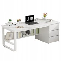BIURKO KOMPUTEROWE BIAŁE LOFT POD LAPTOP KOMPUTER SKANDYNAWSKI Z 3 PÓŁKAMI