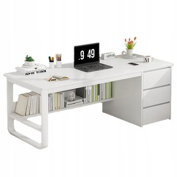 BIURKO KOMPUTEROWE BIAŁE LOFT POD LAPTOP KOMPUTER SKANDYNAWSKI Z 3 PÓŁKAMI - TimeTrade