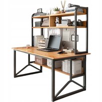 BIURKO KOMPUTEROWE CIEMNY BUK POD LAPTOP STOLIK GAMINGOWE NOWOCZESNE LOFT 120 CM