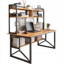 BIURKO KOMPUTEROWE CIEMNY BUK POD LAPTOP STOLIK GAMINGOWE NOWOCZESNE SOLIDNE 120 CM