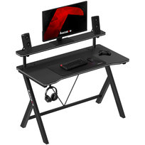 Biurko Komputerowe Huzaro Hero 1.9, 120x60 z półką, Konstrukcja stalowa, Gamingowy design, Czarne
