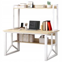 BIURKO KOMPUTEROWE JASNY DĄB POD LAPTOP STOLIK GAMINGOWE NOWOCZESNE 120 CM