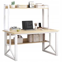 BIURKO KOMPUTEROWE JASNY DĄB POD LAPTOP STOLIK GAMINGOWE NOWOCZESNE 120 CM