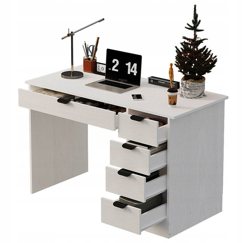Biurko komputerowe młodzieżowe – nowoczesne loft 120 cm z 5 szufladami