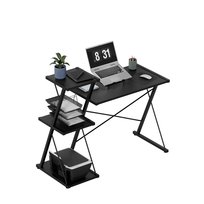 Biurko Leader 3.5, montaż z lewej i prawej strony, trzy półki, 116 x 50 x 93 cm, Czarne