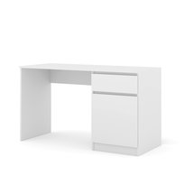 Biurko MAJA 130 cm białe 1 szuflada 1 szafka z półką w środku BIM Furniture