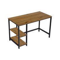 Biurko małe proste z półkami ciemny brąz Loft 120x60x75 VB9A Begryf