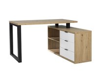Biurko MAX 2 narożne loft artisan białe czarne nowoczesne 135 cm