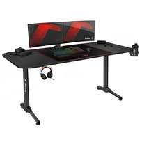 Biurko młodzieżowe gamingowe czarne 160 cm Huzaro Hero 4.7 black z przepustem kablowym