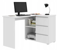 Biurko młodzieżowe narożne białe Meblowa 1 Neo