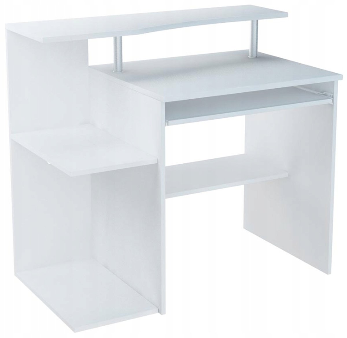Фото - Офісний стіл Biurko młodzieżowe tradycyjne białe 100 cm MATKAM z szafką
