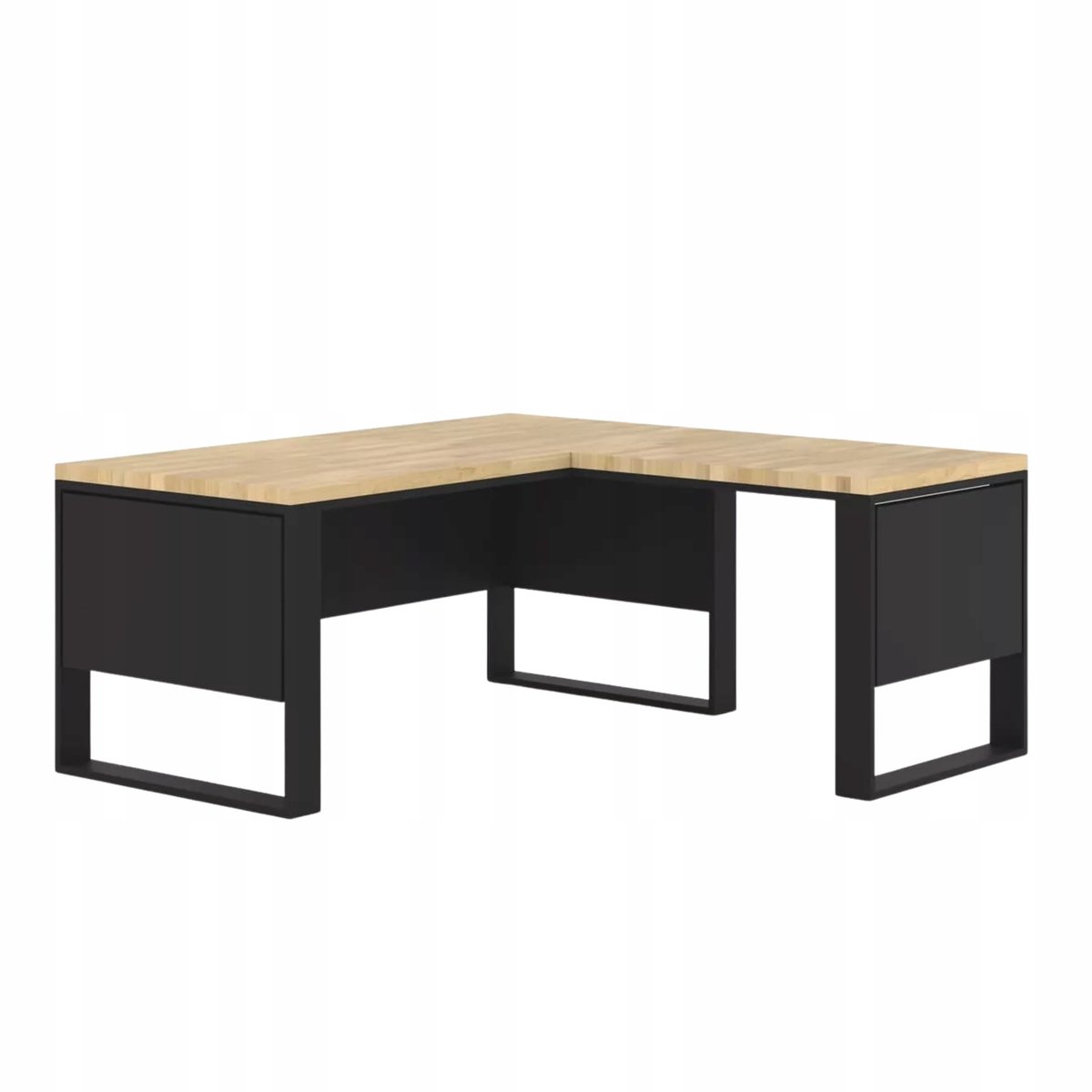 Biurko NAROŻNE 170x80 cm Praca Firma do Urzędu Drewno Dębowe+Blendy ...