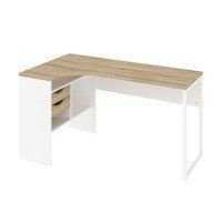 Biurko narożne białe / dąb sonoma mat 145 cm Function - Tvilum