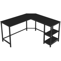 Biurko narożne duże z półkami czarne 138x138x75 VB8BK Begryf