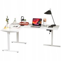 Biurko Narożne ELEKTRYCZNE DUŻE lewe prawe 120x60 cm Spacetronik loft białe