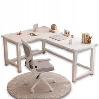 BIURKO NAROŻNE GAMINGOWE KOMPUTEROWE DUŻE NOWOCZESNE BIAŁE LOFT 120 CM