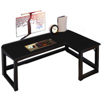 BIURKO NAROŻNE GAMINGOWE KOMPUTEROWE DUŻE NOWOCZESNE CZARNE SOLIDNE 140 CM