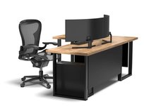 BIURKO NAROŻNE Z BLENDAMI LOFT INDUSTRIAL DĄB CRAFT ZŁOTY GRUBE BLATY LEWE