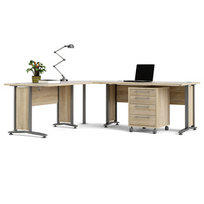 Biurko narożne z kontenerkiem dąb sonoma mat 230 cm Prima