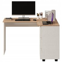 Biurko narożne z regałem komputerowe półki 3 szuflady loft nowoczesny 120cm