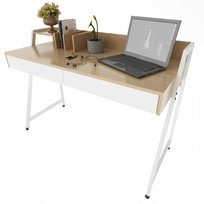 BIURKO NOWOCZESNE Z SZUFLADAMI PRZEGRODAMI JASNY DĄB LOFT PREMIUM 124 CM