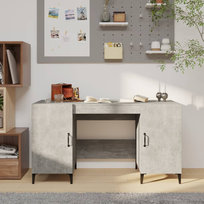 Biurko, Szarość Betonu, 140X50X75 cm, Materiał Drewnopochodny