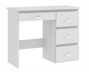 Biurko toaletka BETA 3 DIAMOND biały mat, kryształowe uchwyty - Meblowa 1