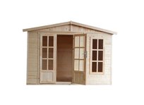 Biuro ogrodowe Timbela M334FB+H334FBGREEN z podłogą i płytkami