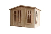 Biuro ogrodowe Timbela M334FB+H334FBGREY z podłogą i płytkami