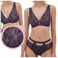 Biustonosz Alles Glow M Bralette miękki stanik braletka soft granatowy 65E Alles