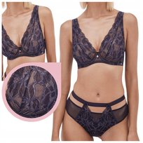 Biustonosz Alles Glow M Bralette miękki stanik braletka soft granatowy 70D Alles