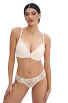 Biustonosz Alles Pure romantic super push up koronkowy waniliowy 65F Alles