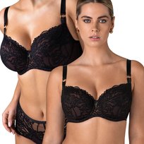 Biustonosz Alles Truffle Noir PU czarny z czekoladą - 85H Alles