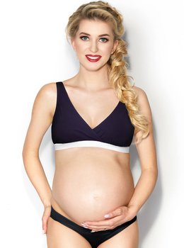 Biustonosz ciążowy do karmienia - Lilly Granatowy - Granatowy - M - MITEX