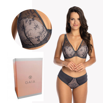 Biustonosz GAIA Bralette Jenny 1032 półusztywniany grafitowy  65E - GAIA