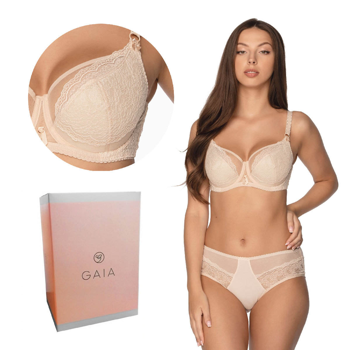 Biustonosz GAIA Semi-Soft Isabella 1184 półusztywniany beżowy 70E - GAIA