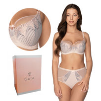 Biustonosz GAIA Semi-Soft Margherita 1186 półusztywniany szaro-różowy  65K GAIA