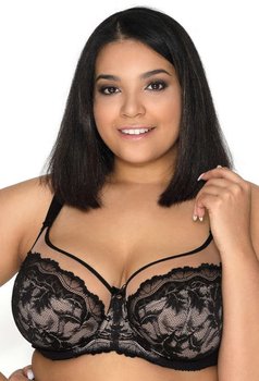 Biustonosz miękki czarno-beżowy Olivia M-3108/2-65E - MAT Lingerie