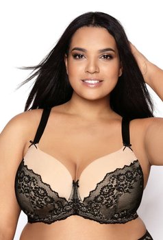 Biustonosz usztywniany czarny-beż Hellen M-0140/22-65F - MAT Lingerie