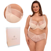 Biustonosz z koronką Semi-Soft Maja MAXI 1300 półusztywniany beżowy  105H GAIA