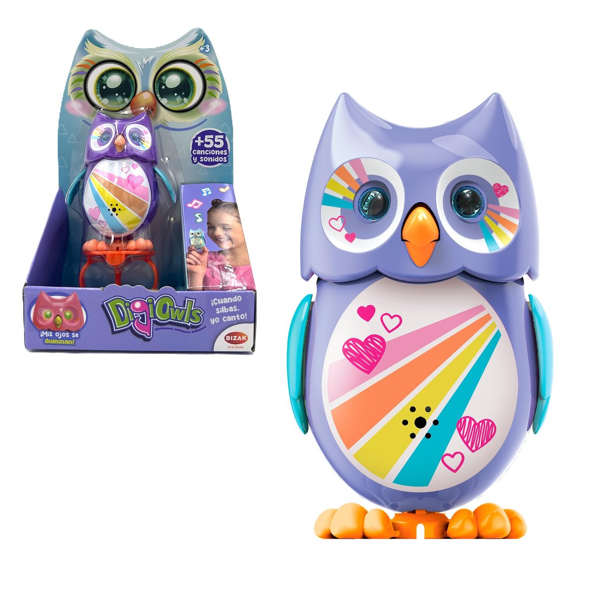 Bizak Mini Hoot Digiowl Interaktywna śpiewająca sowa, reagująca na głos ...